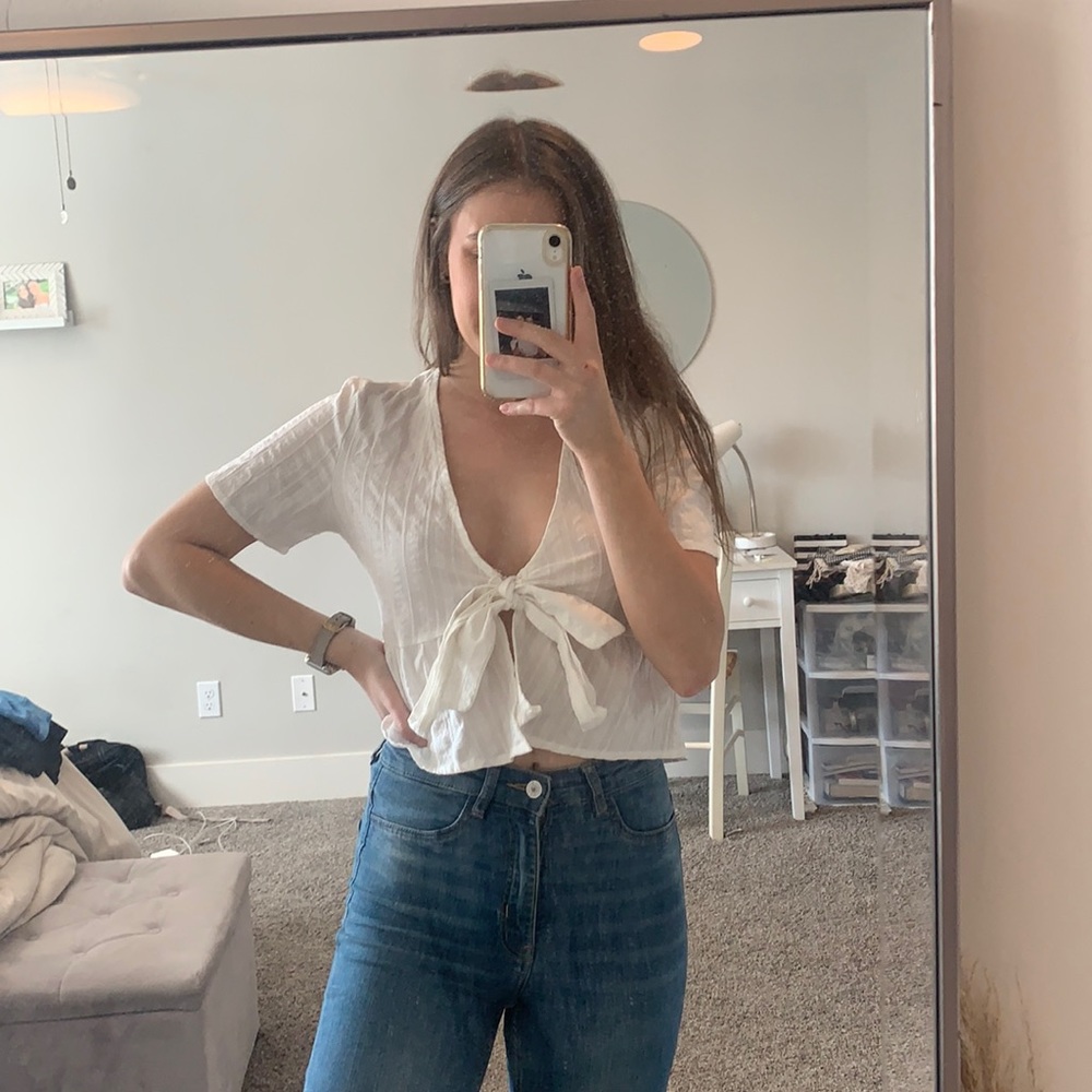 PacSun white tie top